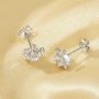 1Pair Windmill Studs Earring With White CZ Stone,Solid 925 Sterling Silver Earrings,Minimalist Windmill Earring,DIY Earring Supplies 6310074