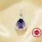 Pear Pendant With 6x8MM Pear Purple Cubic Zirconia,Solid 925 Sterling Silver Pendant Charm,Pave CZ Stone Pear Pendant 6130043