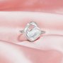 Keepsake Breast Milk Resin Heart Bezel Ring Settings,Mother Baby Love Split Shank Solid 14K 18K Gold Ring,DIY Ring Supplies 1294783