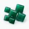 1Pcs Princess Cut Square Faceted Dyed Green Agate Semi-precious Gemstone for DIY Jewelry Supplies 4140027