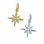 10MM North Star Charm,Solid 925 Sterling Silver Gold Plated Pendant Charm,CZ Stone Star Charm,DIY Pendant Charm Supplies 1431194