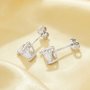 Minimalist Heart Simulated Diamond Studs Earrings With 6MM Heart Cubic Zirconia,Solid 925 Sterling Silver Earring,Simple CZ Stone Heart Earrings 6370018