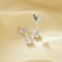 1Pair 4MM Round Studs Earring Simulated White Opal,Solid 925 Sterling Silver Studs Earring,October Birthstone Studs Earrings 6310071