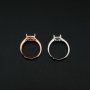 1Pcs Oval Prong Ring Settings Blank Adjustable Rose Gold Plated Solid 925 Sterling Silver DIY Pave Shank Bezel Tray for Gemstone 1224050