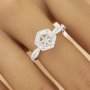 US Size 6.75 Hexagon Prong Ring Settings,Infinity Solid 925 Sterling Silver Ring,Pave CZ Stone Ring,DIY Ring Supplies For Gemstone 1294886