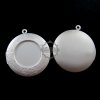 5pcs 20mm setting size flower engraved matte silver round photo locket pendant DIY supplies 1112017