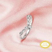 Keepsake Breast Milk Resin 2x4MM Marquise Bezel Birthstone Stacker Ring Settings,Curve Solid 14K 18K Gold Ring,Stackable Ring,DIY Ring Supplies 1294823