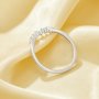 US Size 6.75 Curved CZ Stone Stackable Ring,Solid 925 Sterling Silver Ring,Eternity Curved Stacker Ring,Stackable Ring,DIY Ring Supplies 6290608