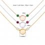 Keepsake Breast Milk Resin Round Bezel Birthstone Pendant Necklace Settings,Solid 925 Sterling Silver Rose Gold Plated Necklace,Birthstone Necklace Chain 16''+2'' 1411378