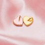 8MM Keepsake Breast Milk Resin Heart Bezel Pendant Settings,Solid 14K 18K Gold Charm,Simple Heart Pendant,DIY Pendant Supplies 1431288