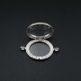 1Pcs 26x39x8MM Silver Oval Glass Locket with Two Loops Pendant Charm DIY Supplies 1122011