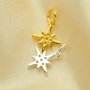 10MM North Star Charm,Solid 925 Sterling Silver Gold Plated Pendant Charm,CZ Stone Star Charm,DIY Pendant Charm Supplies 1431194