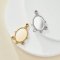 Keepsake Breastmilk Stainless Steel Oval Bezel Pendant Settings,Three Loops Gold Plated 304L Charm,0.5MM Deep DIY Supplies 1421221