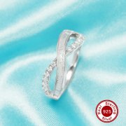 Keepsake Breast Milk Resin Channel Ring Settings,Infinity Solid Back Solid 925 Sterling Silver Ring,Pave CZ Stone Ring,DIY Ring Supplies 1294779