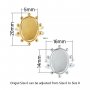 Keepsake Breastmilk Stainless Steel Oval Bezel Adjustable Ring Settings, Gold Plated 304L Ring,0.5MM Deep DIY Ring Supplies 1224202