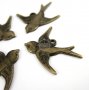 10pcs one loop 17x19MM vintage antiqued bronze brass swallow bird charm,pendant,antiqued brass stamping charm 1810127