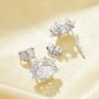 Vintage Studs Earring With 4x6MM Marquise White Cubic Zirconia,Solid 925 Sterling Silver Earring,Pave CZ Stone Earrings 6320038