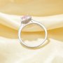 Dainty Halo Heart Ring With 6MM Heart Pink Cubic Zirconia,Solid 925 Sterling Silver Ring,Dainty Pave CZ Stone Heart Ring 6270047