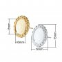 Keepsake Breastmilk Stainless Steel Oval Bezel Earrings Settings, Gold Plated 304L Studs Earrings,0.5MM Deep DIY Supplies 1706149