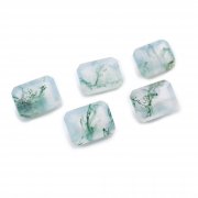 5Pcs 6x8MM Natural Rectangle Emerald Cut Moss Agate Faceted Cut Loose Gemstone Nature Semi Precious Stone DIY Jewelry Supplies 4170015