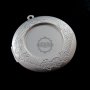 5pcs 20mm setting size flower engraved matte silver round photo locket pendant DIY supplies 1112017