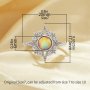 1PCS Round Color Change Simulated Opal Ring,Star Solid 925 Sterling Silver Ring,October Birthstone Ring,Adjustable Ring,Vintage Styles Ring 6210281