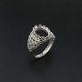 1Pcs Multiple Size Filigree Flower Oval Solid 925 Sterling Silver Adjustable Bezel Ring Settings for Cabochon Gemstone 1222034