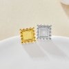 Keepsake Breastmilk Stainless Steel Square Bezel Earrings Settings, Gold Plated 304L Studs Earrings,0.5MM Deep DIY Supplies 1706153