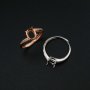 1Pcs 6x8MM Oval Prong Ring Settings Blank Adjustable Rose Gold Plated Solid 925 Sterling Silver DIY Bypass Shank Bezel Tray for Gemstone 1224051