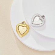 Keepsake Breastmilk Stainless Steel Heart Bezel Pendant Settings, Gold Plated 304L Charm,0.5MM Deep DIY Supplies 1431273