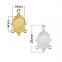 Keepsake Breastmilk Stainless Steel Oval Bezel Pendant Settings,Three Loops Gold Plated 304L Charm,0.5MM Deep DIY Supplies 1421221