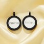 5Pcs Simple Round Bezel Photo Frame Custom Pendant,Black Plated Brass Pendant Charm,Round Bezel Base Tray Photo Frame Blank 6190108