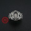 6x8MM Oval Ring Settings Vintage Style Antiqued Solid 925 Sterling Silver Adjustable Ring Bezel DIY Supplies 1223113