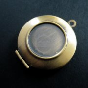 5pcs 16mm setting simple round bronze brass antiqued photo locket pendant charm DIY supplies findings 1111042