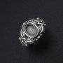 6x8MM Oval Ring Settings Vintage Style Antiqued Solid 925 Sterling Silver Adjustable Ring Bezel DIY Supplies 1223113