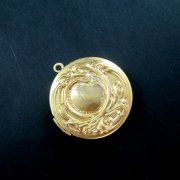 5pcs 32mm flower engraved round raw brass color antiqued photo locket pendant charm DIY supplies findings 1110019