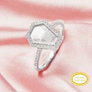 7x10MM Keepsake Breast Milk Resin Coffin Bezel Ring Settings,Solid Back 14K 18K Gold Ring,Pave Moissanite Ring,DIY Ring Supplies For Gemstone 1294752