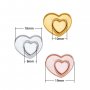 Keepsake Breast Milk Resin Heart Bezel Pendant Blank Settings,Solid 925 Sterling Silver Rose Gold Plated Charm,Pair Heart Set Pendant,DIY Supplies 1431276