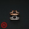 1Pcs Oval Prong Ring Settings Blank Adjustable Rose Gold Plated Solid 925 Sterling Silver DIY Pave Shank Bezel Tray for Gemstone 1224050