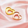 18MM Keepsake Breast Milk Resin Heart Bezel Pendant Blank Settings,Solid 14K 18K Gold Charm,Hollow Heart Pendant,DIY Pendant Supplies 1431287