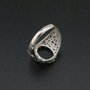 1Pcs Multiple Size Filigree Flower Oval Solid 925 Sterling Silver Adjustable Bezel Ring Settings for Cabochon Gemstone 1222034