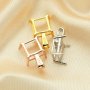 8MM Square Prong Pendant Settings for Princess Cut Stone,Solid 925 Sterling Silver Rose Gold Plated Charm,Simple Square Charm,DIY Pendant Bezel For Gemstone 1431205