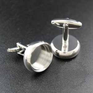 10Pcs 16MM Round Bezel 5MM Depth Silver Floating Cufflinks Tray 1500150-3