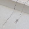 0.9MM Solid 18K White Gold Necklace,Au750 Necklace,18K Gold Cable Necklace with Extension Ring,16''+2'' 1312028