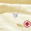 Minimalist Heart Pendant Necklace With 8MM Heart White Cubic Zirconia,Solid 925 Sterling Silver Necklace,Simple Heart Necklace 6170048