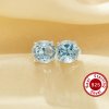 1Pair 6MM Round Studs Earring With Sky Blue Topaz Gemstone,Solid 925 Sterling Silver Earrings,November Birthstone Earring 6310073