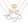 8MM Keepsake Breast Milk Heart Bezel Pendant Settings,Solid Back 925 Sterling Silver Rose Gold Plated Necklace With Necklace Chain 16''+2'' 1431261