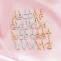 6-9MM Initial Letter Charm,Solid 14K 18K Gold Pendant Charm,Pave Moissanite Alphabet Charm,DIY Custom Name Charm Supplies 1431265