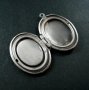 5pcs 13x18mm oval bezel tray setting vintage antiqued brass silver photo locket pendant charm DIY supplies 1123012