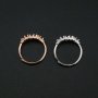 1Pcs 3MM Round Prong Ring Settings Blank 5 Stones Adjustable Rose Gold Plated Solid 925 Sterling Silver DIY Bezel Tray for Gemstone 1210075